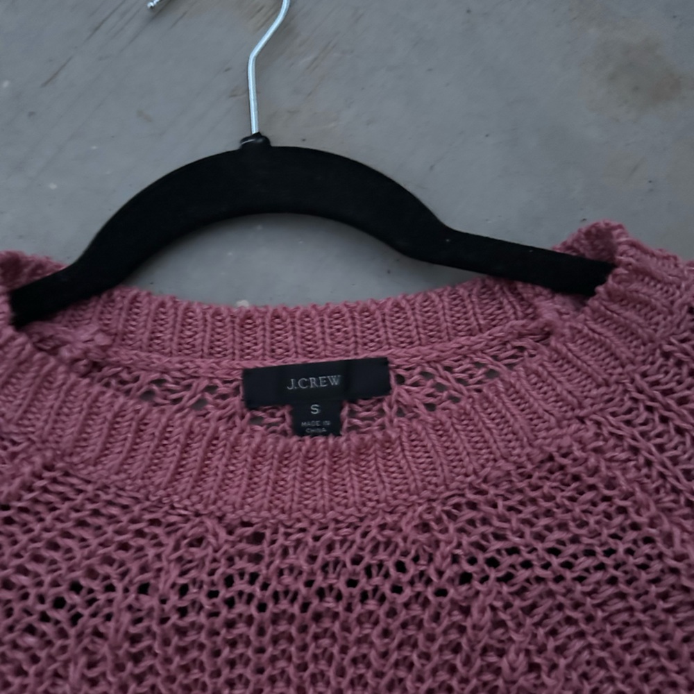 J. Crew 100% Linen Mauve Knit Sweater - Picture 3 of 4